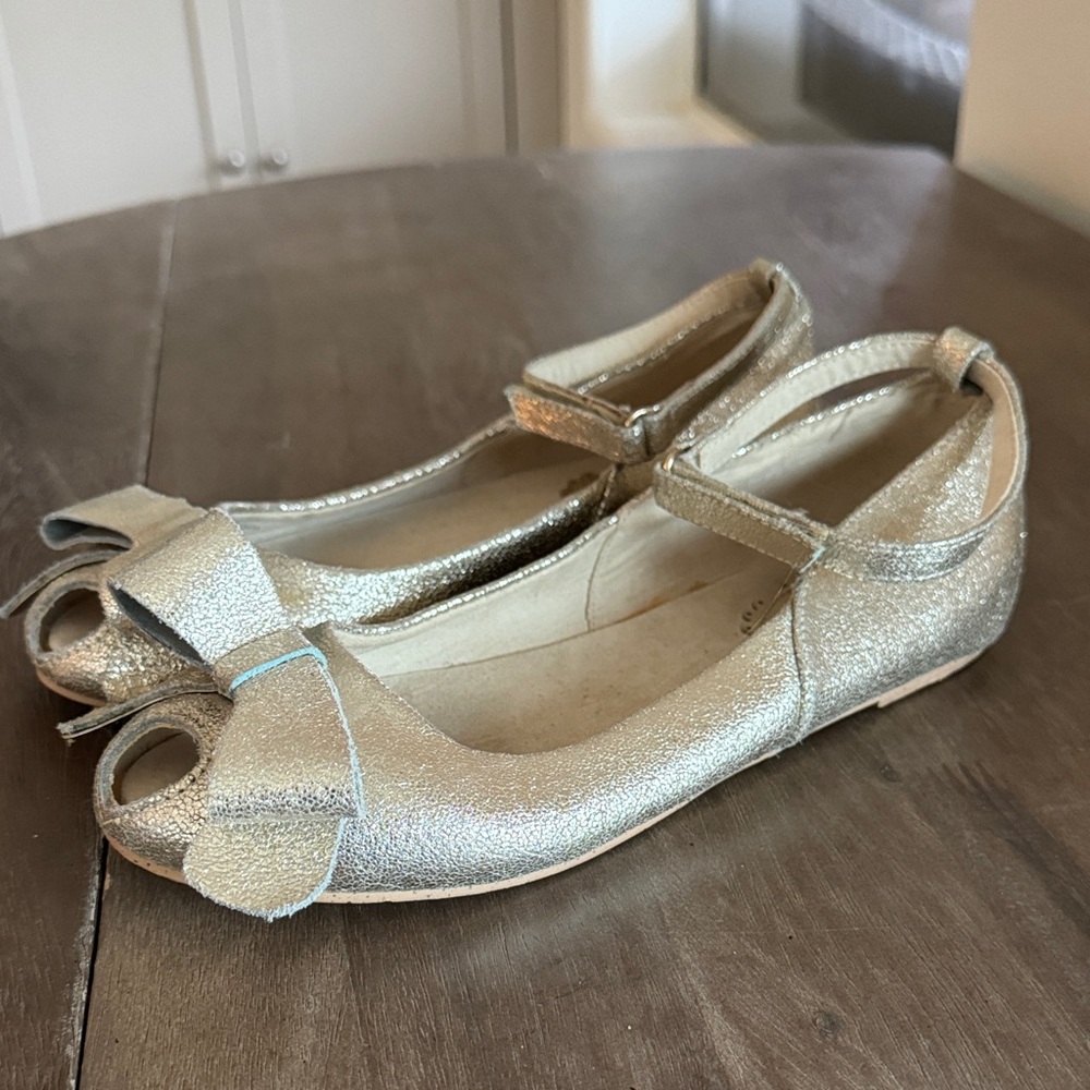 JOYFOLIE Gold Kids Ballet Flats youth 5